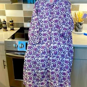 Purple and white cotton maxi dress brand new never worn
